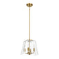 Candle Lights Pendant With Clear Glass Satin Brass 4-light - okeli lights