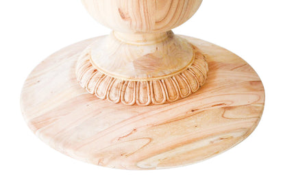 Charlotte Pedestal Dining Table | 48" Round Solid Wood, Natural Light Oak, Seats 4
