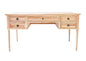 Colette Desk | French Neoclassical Carved Oak, Fluted Legs & Antique Brass Hardware