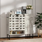 Farmhouse Sideboard Cabinet with Arched Lattice Doors, Drawer & Open Shelves 44.3" Rustic Coffee Bar & Console Table
