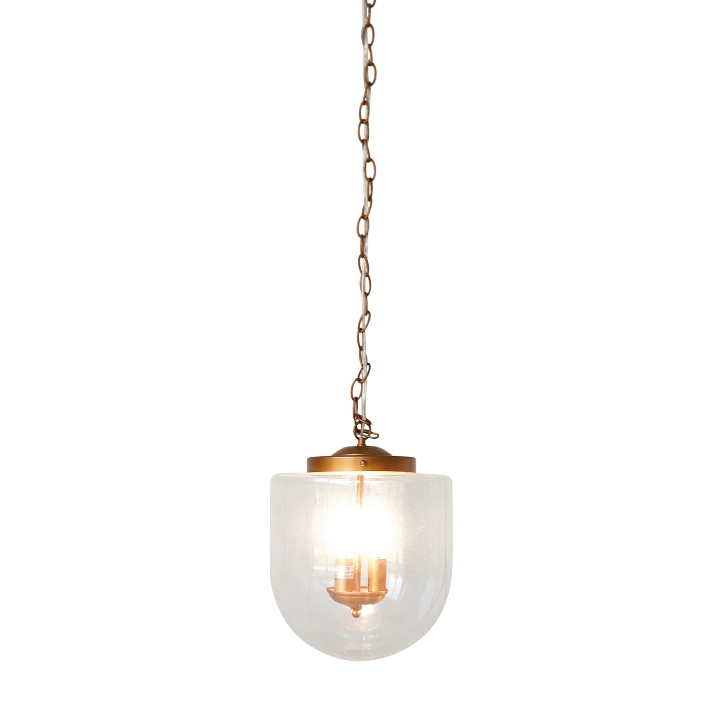 3-Light Globe Pendant Lamp – Coarse Gold Metal Frame & Clear Glass Shades | Hardwired Ceiling Light