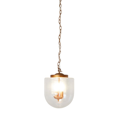 3-Light Globe Pendant Lamp – Coarse Gold Metal Frame & Clear Glass Shades | Hardwired Ceiling Light