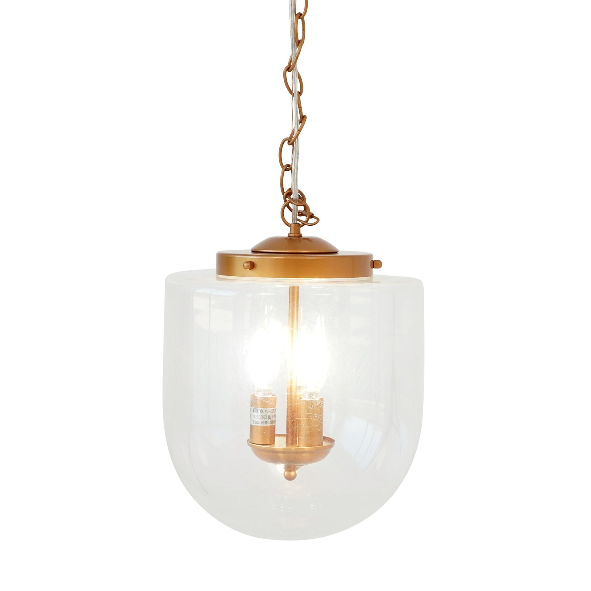 3-Light Globe Pendant Lamp – Coarse Gold Metal Frame & Clear Glass Shades | Hardwired Ceiling Light