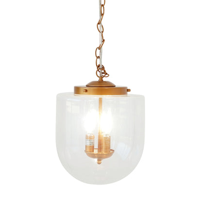 3-Light Globe Pendant Lamp – Coarse Gold Metal Frame & Clear Glass Shades | Hardwired Ceiling Light