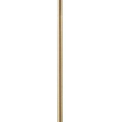 Arched Floor Lamp – Angular Gold Metal Stand & White Linen Drum Shade | LED Bulb Included