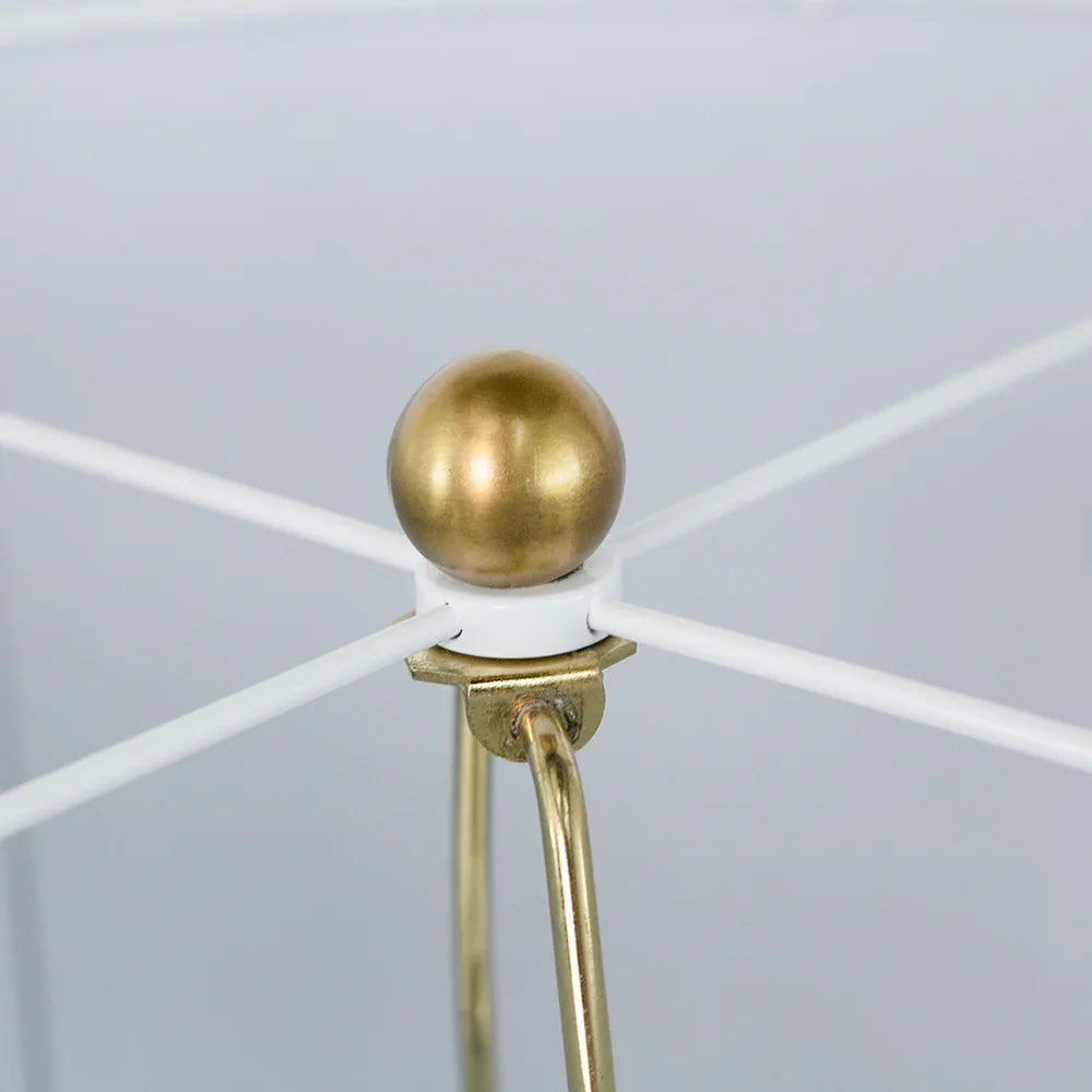 Table Lamp – Gold Aluminum Disc Body, Black Drum Shade & Square Pedestal Base | Contemporary Bedside & Desk Lamp