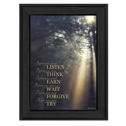"Before You" Framed Wall Art by Lori Deiter | Sentimental Quote Print, Black Frame