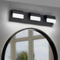 LED Vanity Light Fixture | 3/4/5/6-Light Dimmable Bathroom Wall Sconce with Acrylic Shade — Matte Black, 6000K Daylight 3-light
