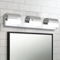 LED Bathroom Vanity Light | 3/4/5/6-Light Chrome Stainless Steel Wall Sconce with Acrylic Shade — Over Mirror, Moisture-Proof 3-light
