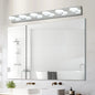 LED Vanity Light Fixture | 3/4/5/6/7-Light Chrome Bathroom Wall Sconce with 360° Rotatable Heads & Frosted Acrylic Shade — Dimmable, 36W 6-light