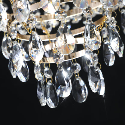 21.7" Large K9 Crystal Chandelier | 10-Light Gold Luxury Pendant with Adjustable Height 40"–71" — Living Room, Foyer & Staircase