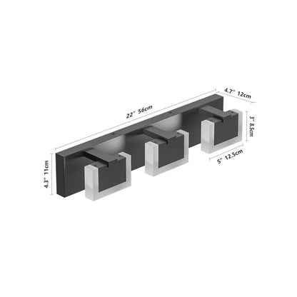 LED Vanity Light Up & Down | 3/4/5/6-Light Dimmable Bathroom Wall Sconce with Frosted Acrylic Shade — Matte Black, 6000K, 18W
