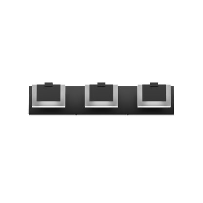 LED Vanity Light Up & Down | 3/4/5/6-Light Dimmable Bathroom Wall Sconce with Frosted Acrylic Shade — Matte Black, 6000K, 18W