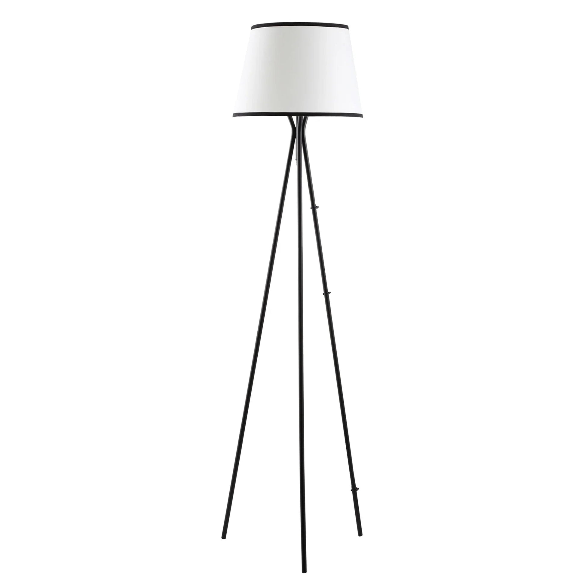Modern Tripod Floor Lamp – Steel Frame, Fabric Shade & E26 Base | Reading & Living Room Standing Lamp