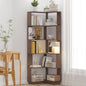 6-Tier L-Shaped Corner Bookshelf | Freestanding Wood Display Shelf with Anti-Drop Panels & Anti-Tip Device — 5 Colors Brown