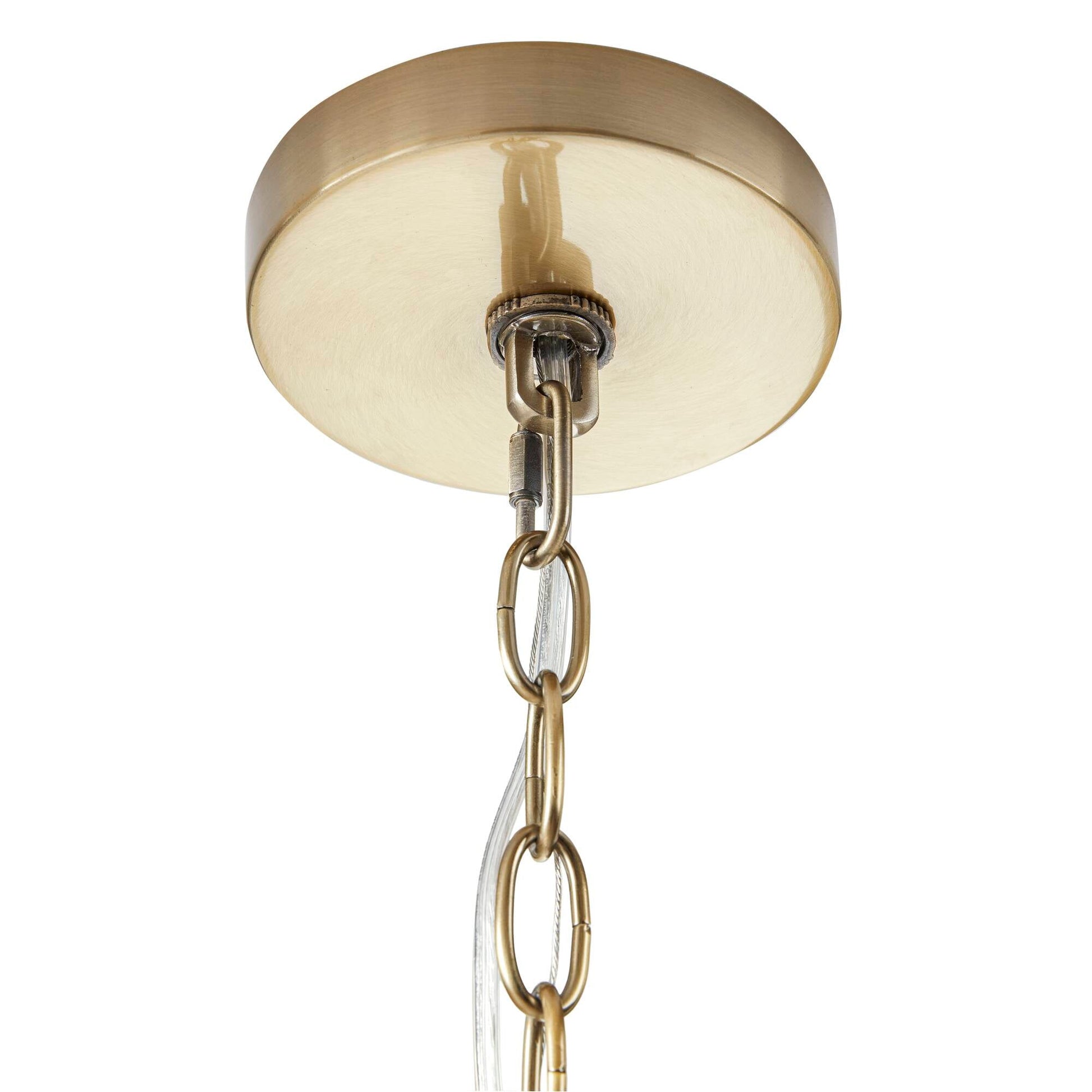 9-Light Tiered Round Chandelier | Antique Brass Finish with Textured Glass Cylindrical Shades — Adjustable Height, Dining Room & Foyer