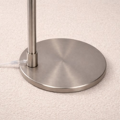 Floor Lamp – Brushed Nickel Finish, White Linen Shade & Rotary Switch | Modern Living Room & Bedroom