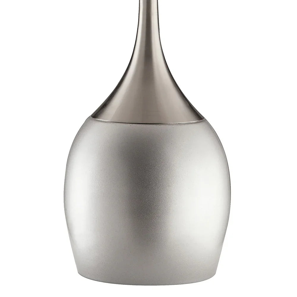Urn Table Lamps (2-Pack) – Silver Chrome Base & Empire Fabric Shade | Classic Contemporary Bedside & Living Room Lamps