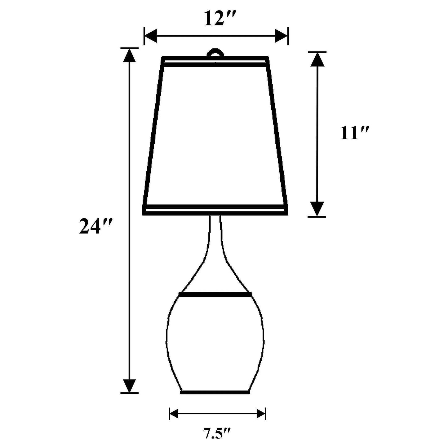 Urn Table Lamps (2-Pack) – Silver Chrome Base & Empire Fabric Shade | Classic Contemporary Bedside & Living Room Lamps