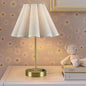 Dimmable Touch Table Lamp – Gold Base, Pleated Tapered Shade & Built-In Power Outlet | Accent Bedside Lamp