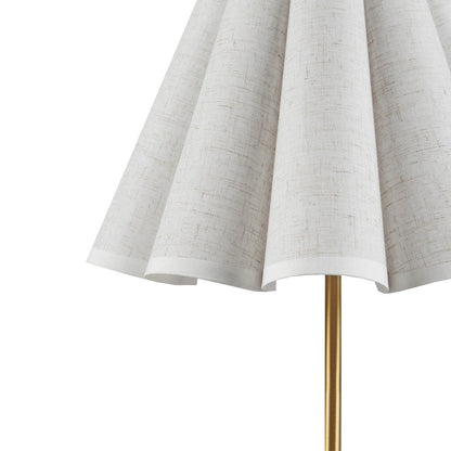 Dimmable Touch Table Lamp – Gold Base, Pleated Tapered Shade & Built-In Power Outlet | Accent Bedside Lamp