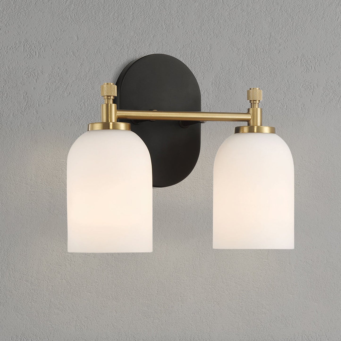 Traditional Vanity Light over Bathroom Mirror | 2/3-Light Wall Sconce with White Frosted Glass — 2 Sizes Available