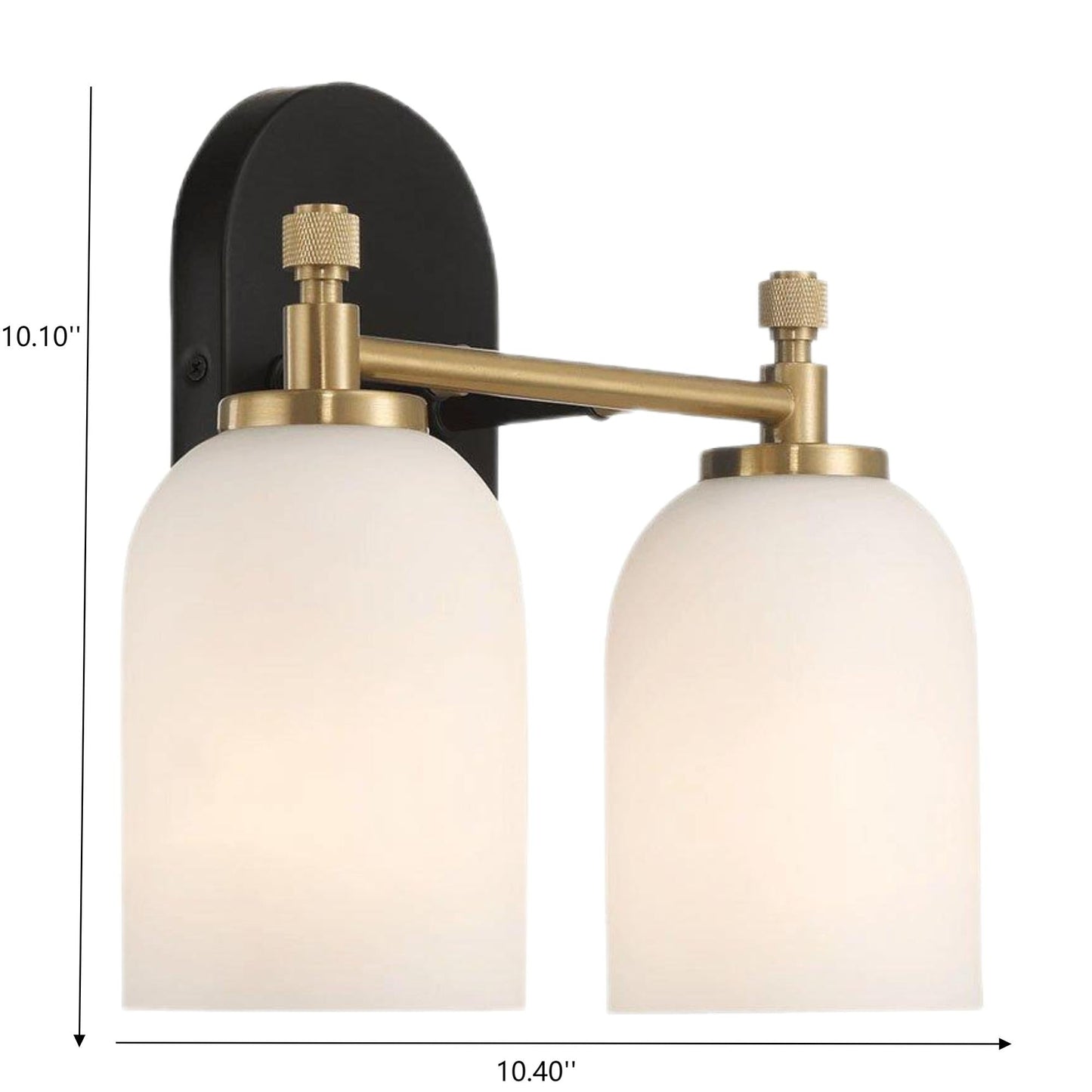 Traditional Vanity Light over Bathroom Mirror | 2/3-Light Wall Sconce with White Frosted Glass — 2 Sizes Available