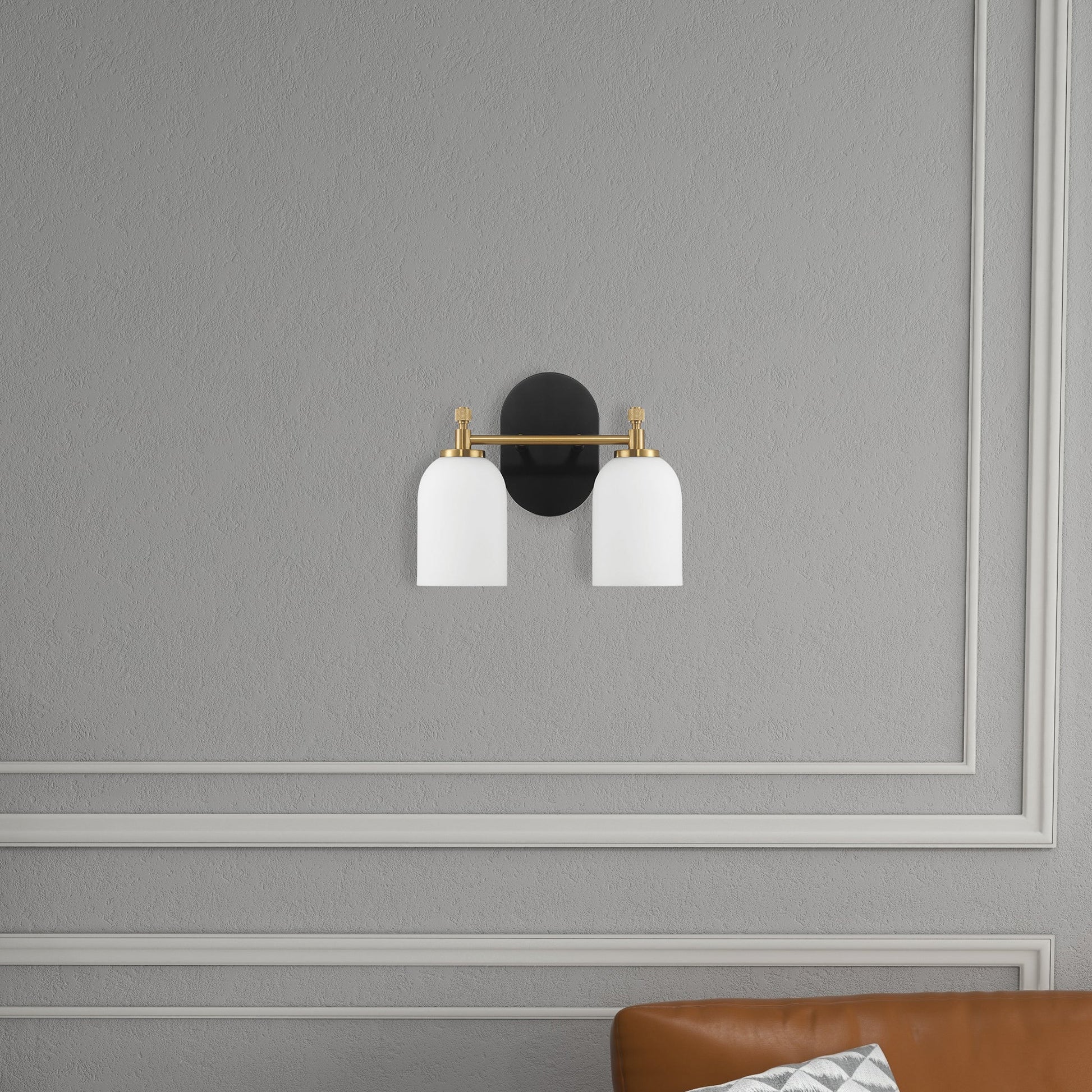 Traditional Vanity Light over Bathroom Mirror | 2/3-Light Wall Sconce with White Frosted Glass — 2 Sizes Available