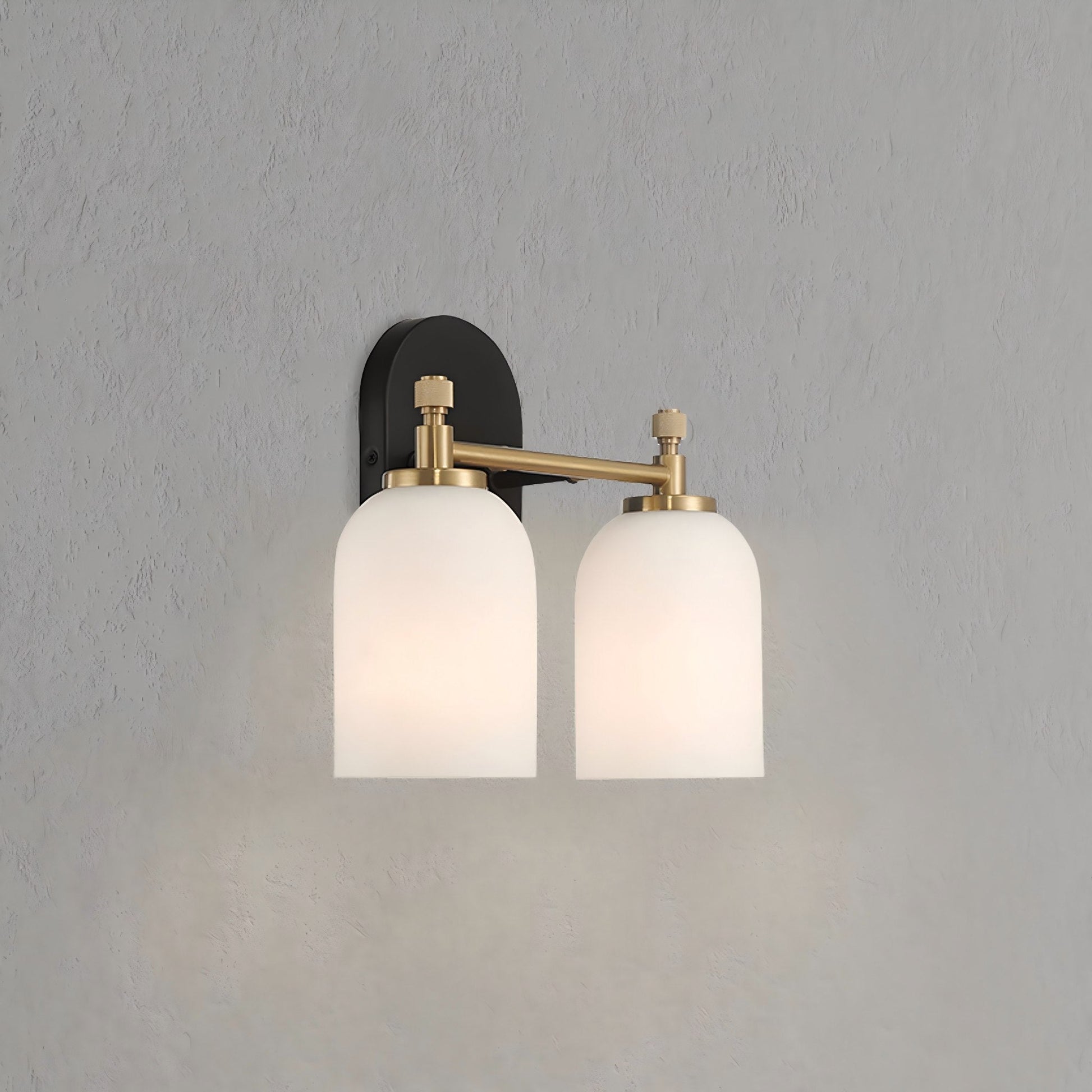 Traditional Vanity Light over Bathroom Mirror | 2/3-Light Wall Sconce with White Frosted Glass — 2 Sizes Available