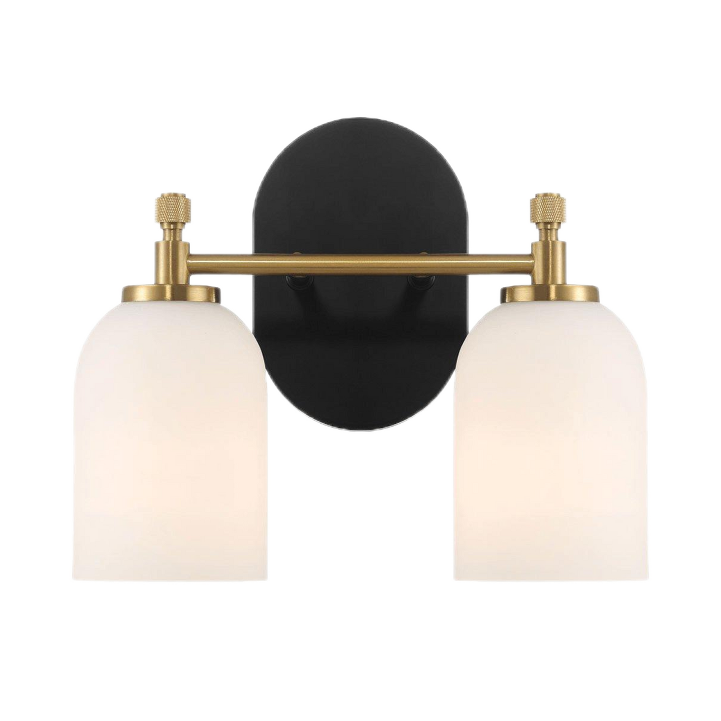 Traditional Vanity Light over Bathroom Mirror | 2/3-Light Wall Sconce with White Frosted Glass — 2 Sizes Available 2-light