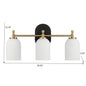 Traditional Vanity Light over Bathroom Mirror | 2/3-Light Wall Sconce with White Frosted Glass — 2 Sizes Available 3-light
