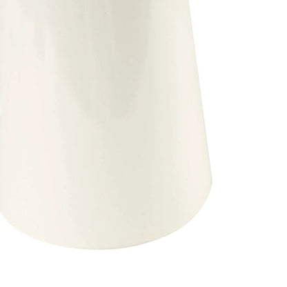 Ceramic & Wood Table Lamp – Two-Tone Conical Base, Cream Drum Shade & LED Bulb Included | Mid-Century Modern
