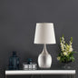 Urn Table Lamps (2-Pack) – Silver Chrome Base & Empire Fabric Shade | Classic Contemporary Bedside & Living Room Lamps