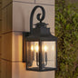 Outdoor Wall Lantern – Vintage Black Aluminum, Clear Seeded Glass & 2x E12 Sockets | Weatherproof Wall Sconce