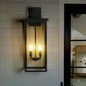 Outdoor Wall Lantern – Black Iron Frame, Frosted Glass & 4x E12 Sockets | Weatherproof Wall Sconce