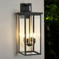 Outdoor Wall Lantern – Black Iron Frame, Frosted Glass & 4x E12 Sockets | Weatherproof Wall Sconce