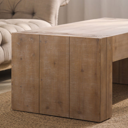 Rustic Farmhouse Coffee Table | 49" Rectangular Living Room Center Table with Distressed Wood Finish