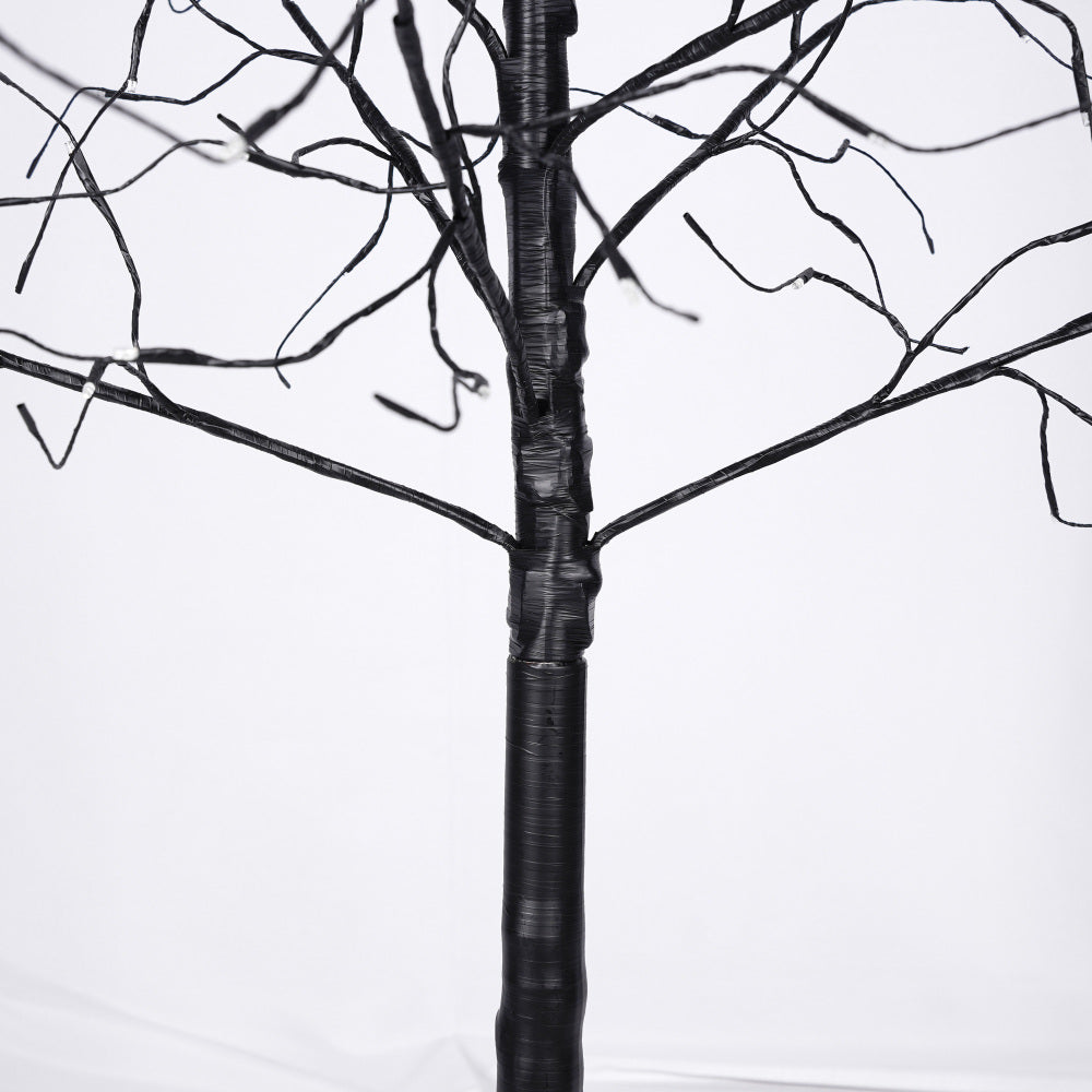 Black Halloween Christmas Tree Set | 3-Pack 4FT + 5FT + 6FT with 216 Purple LED Lights — Adjustable Branches for Spooky Holiday Decor