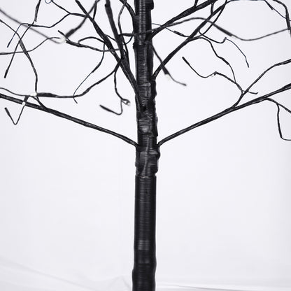 Black Halloween Christmas Tree Set | 3-Pack 4FT + 5FT + 6FT with 216 Purple LED Lights — Adjustable Branches for Spooky Holiday Decor