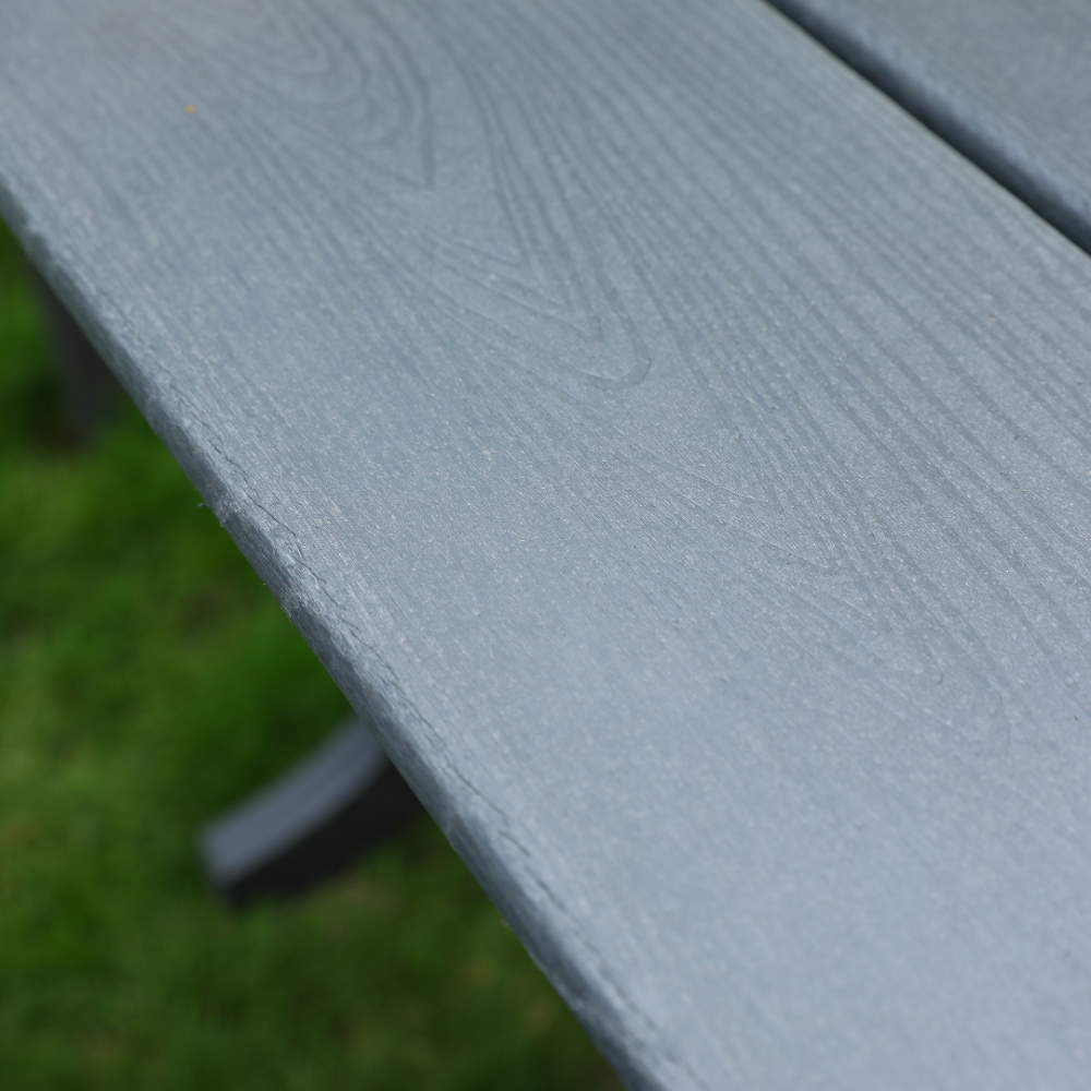 HDPE Outdoor Dining Chair | Ergonomic All-Weather Patio Chair with Armrests, Zero Maintenance — Grey