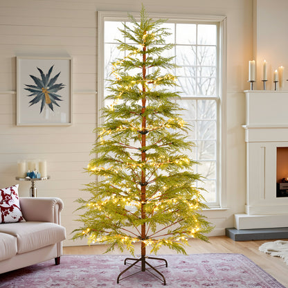 6 FT Pre-Lit Artificial Christmas Tree | 300 Star & Moon LED Lights, 612-Tip PE Realistic Branches & Metal Stand — Full Holiday Tree