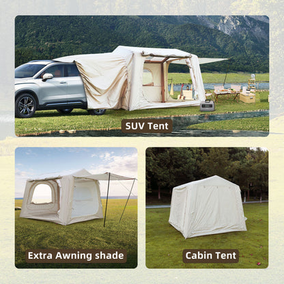 Inflatable SUV Camping Tent | 2-in-1 Tailgate & Standalone Air Tent for 4–6 People, 5-Min Setup, 4-Season Waterproof — Oxford Fabric