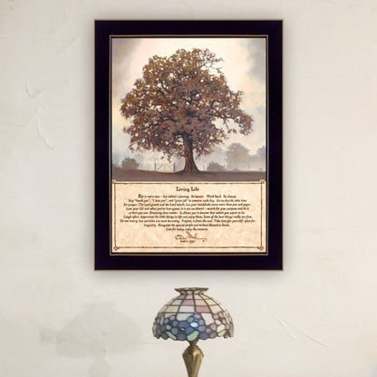 "Living Life" Framed Wall Art by Bonnie Mohr | Inspirational Farmhouse Print — Ready to Hang, Living Room & Bedroom Decor