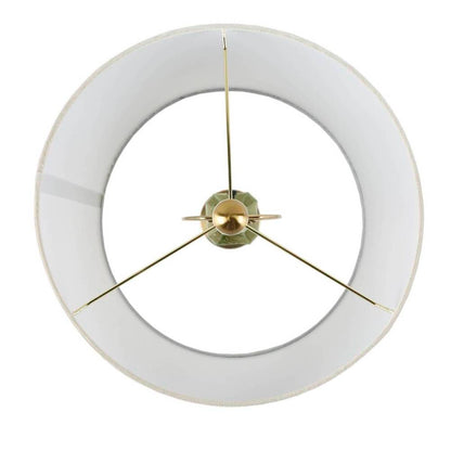 Faceted Green Glass Table Lamp – Gold Metal Base & White Fabric Shade | LED Bulb Included | Modern Accent Lamp