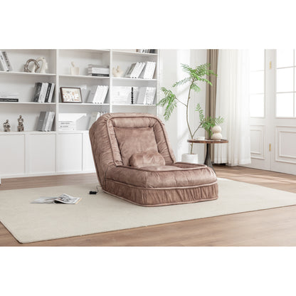 Oversized Velvet Floor Sofa Bed – 5 Adjustable Positions, Massage Pillow, 350 lb Capacity
