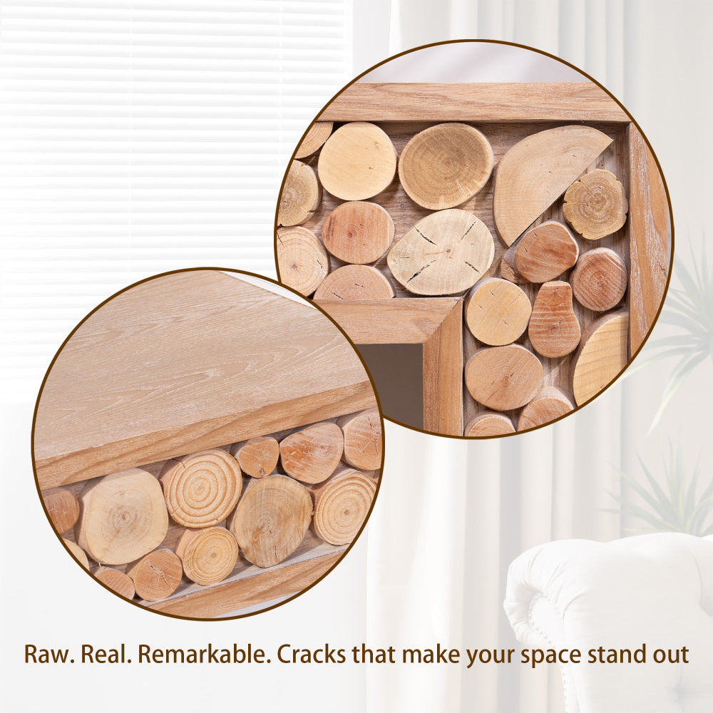 Rustic Console Table with Natural Log Accents | 62" Narrow Entryway & Sofa Table Modern Farmhouse Style
