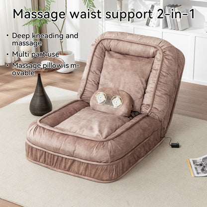 Oversized Velvet Floor Sofa Bed – 5 Adjustable Positions, Massage Pillow, 350 lb Capacity