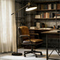 Industrial Floor Lamp | Adjustable Height & Rotating Head, Black & Gold Reading Standing Lamp