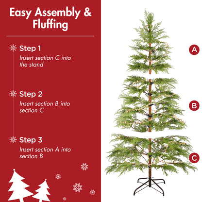 6 FT Pre-Lit Artificial Christmas Tree | 300 Star & Moon LED Lights, 612-Tip PE Realistic Branches & Metal Stand — Full Holiday Tree