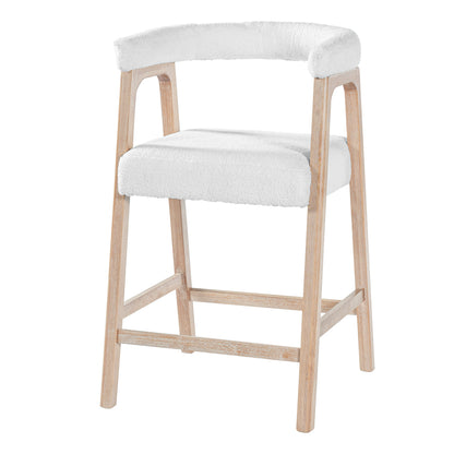 26" Counter Height Bar Stools with Back | Set of 2 Padded Kitchen Island & Dining Stools — Modern Minimalist Style
